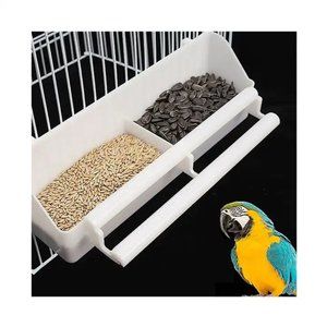 4 PCS Parrot Hanging Plastic Water Food Bowl Bird Feeder For Small Animal